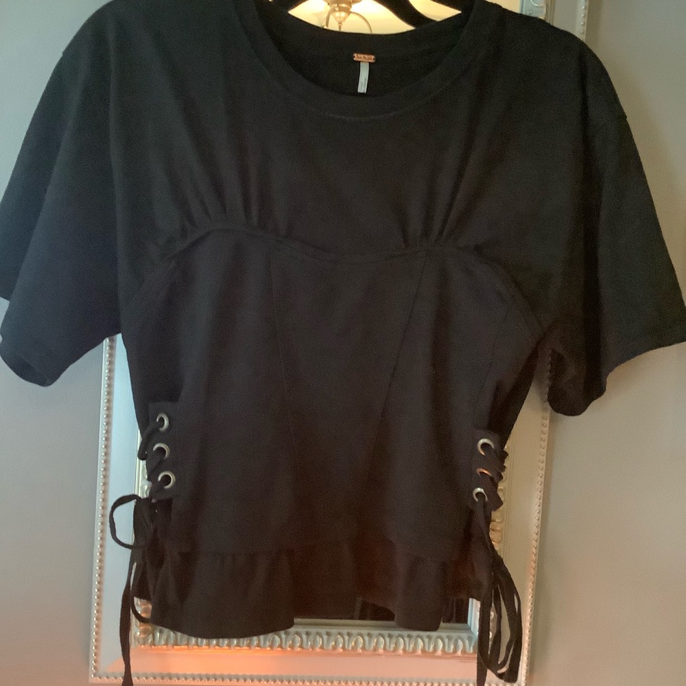[free people] black corset tee S